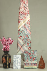 Premium Hand Block Printed Maheshwari Silk Suit(BFMAH61)